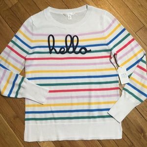 NEW time and tru Hello Sweater L Rainbow Stripe